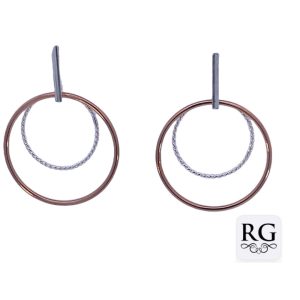925 RG PL+ROPE DBL CIRCLE DROP EAR - 37X27 3.9g <br/>M12921RG