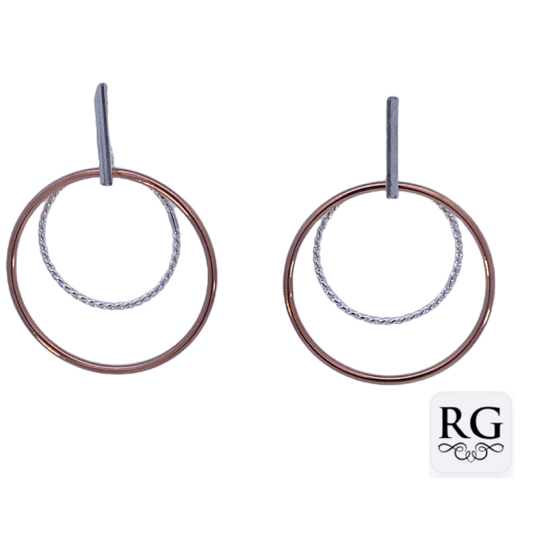 925 RG PL+ROPE DBL CIRCLE DROP EAR - 37X27 3.9g <br/>M12921RG