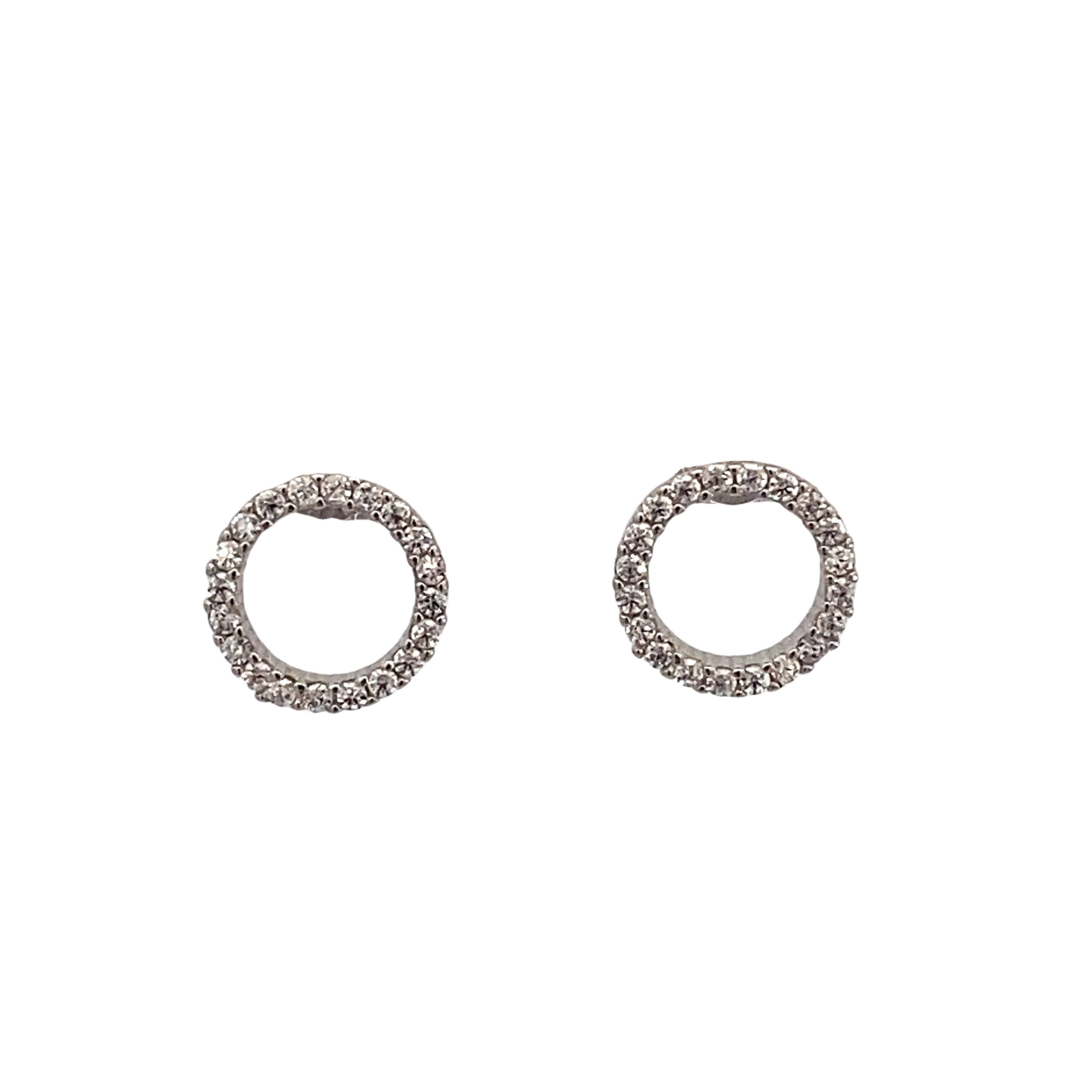 925 CZ PAVE OPEN CIRCLE OF LIFE STUDS - 10MM 1.4g <br/>M12927