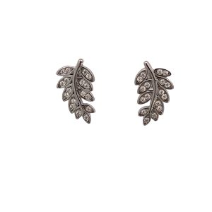925 CZ PAVE OLIVE LEAF STUDS - 14X9 - 1.8g <br/>M12933