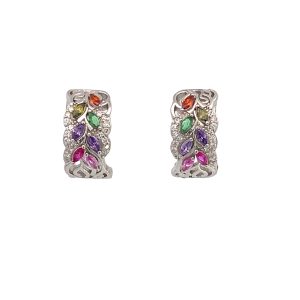 925 MULTI COL CZ PAVE LATCH BACK EAR - 16X8 - 3.5g <br/>M12935