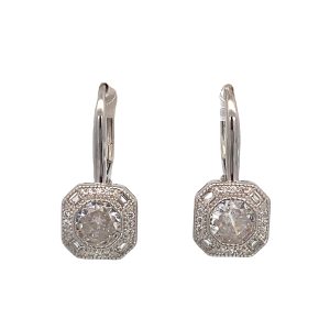 925 RND+BAG CZ PAVE SQ LEVER BACK EAR  23X10 3.85g <br/>M12940