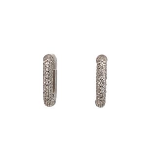 925 CZ PAVE RECT HINGE HOOPS - 18X3 - 4.7g <br/>M12951