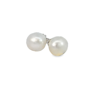 925 WHITE FRESHWATER PEARL STUDS - 8.5-9MM <br/>M12959