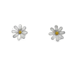 925 YEL+WH ENAMEL DAISY STUDS - 7MM - 0.9g <br/>M12962