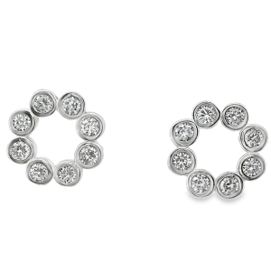 925 CZ PAVE BUBBLES CIRCLE OF LIFE STUDS 10MM 2.1g <br/>M12965