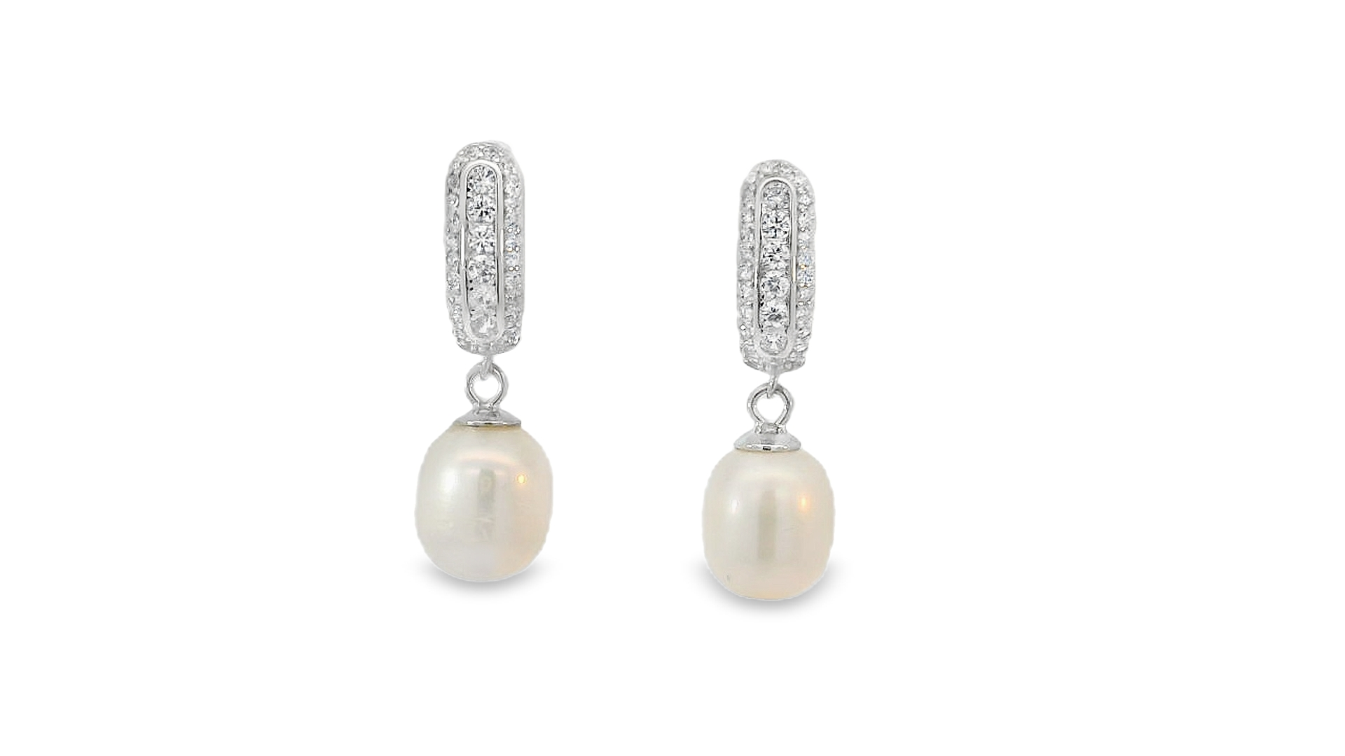 925 FW PEARL DROP HINGE EAR - 26X8 - 4.2g <br/>M12972