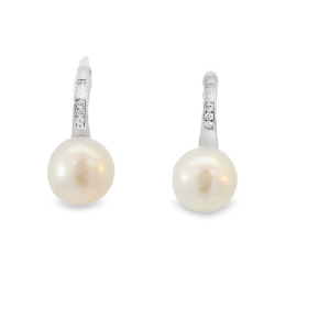 925 FW PEARL CZ PAVE SHEPARD HOOK EAR - 18X9 2.6g <br/>M12973