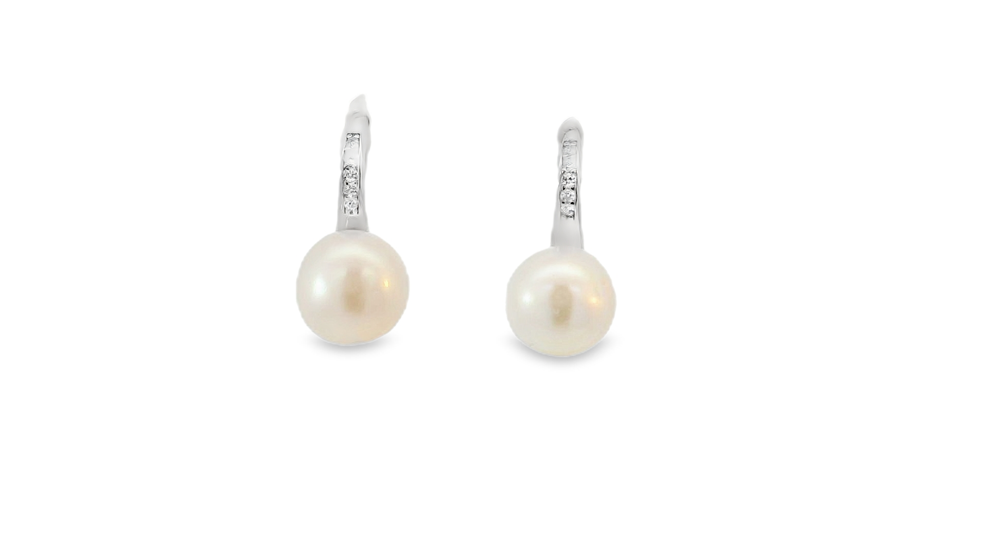 925 FW PEARL CZ PAVE SHEPARD HOOK EAR - 18X9 2.6g <br/>M12973