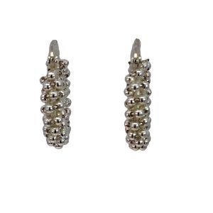 925 FANCY BALLS HINGE HOOPS - 22X5 - 5.2g <br/>M12976