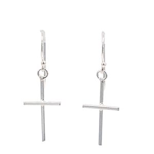 925 PLAIN CROSS ON SHEPPARD HOOK EAR  33X11 1.11g  <br/>M12981