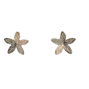925 ETCHED 5 PETAL FLOWER STUDS - 9MM - 1.02g <br/>M12986