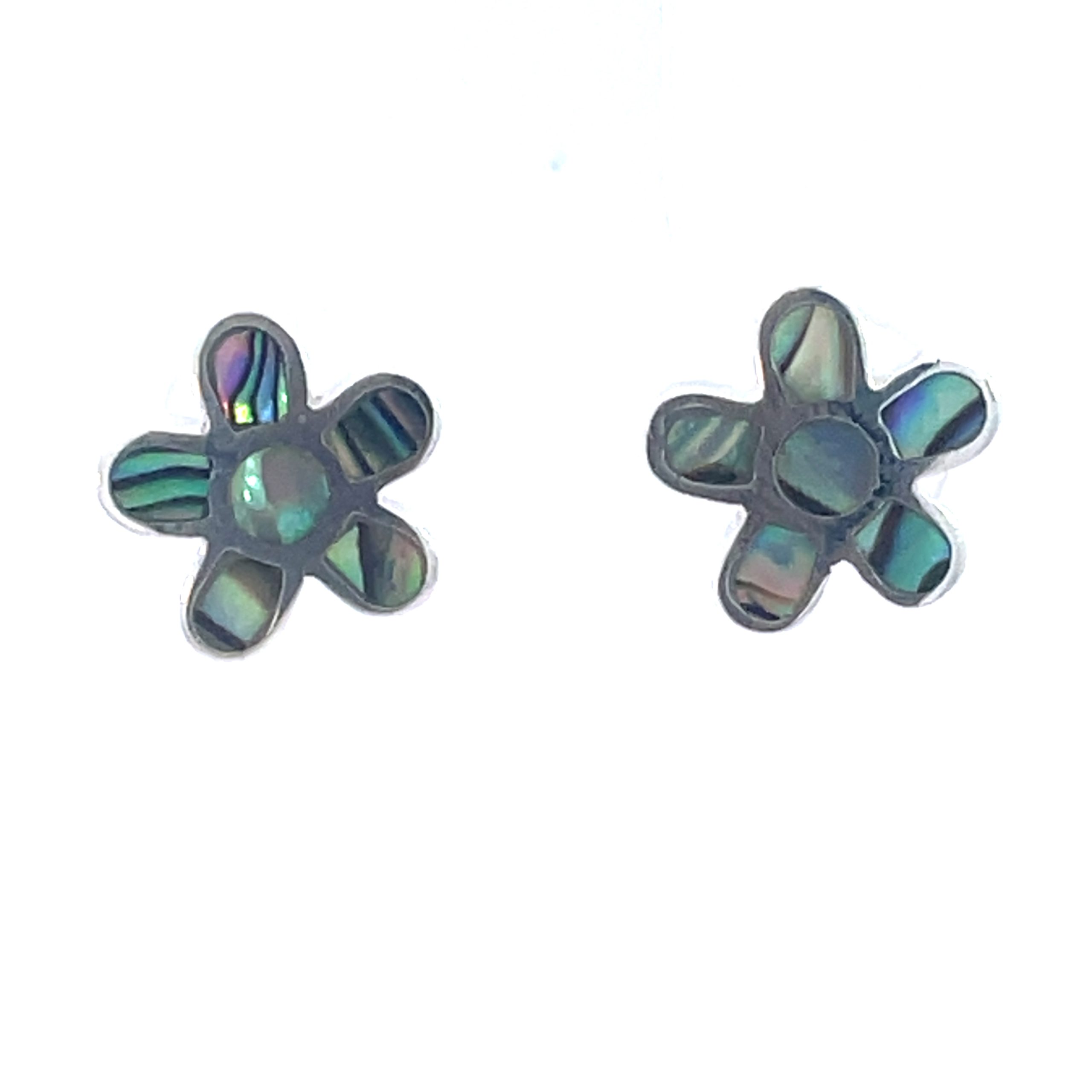 925 ABALONE FLAT TUBE SET DAISY STUDS - 11MM 2.2g <br/>M12994A