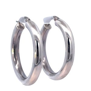 925 HOLLOW PLAIN RND TUBE HINGE HOOPS - 35X5 10.1g <br/>M12995