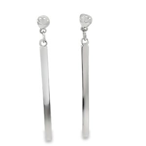 925 PLAIN LONG BAR ON STUD DROP EAR - 55X3 - 5.6g <br/>M13013