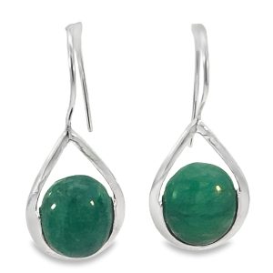 925 OV MALACHITE IN TEARDROP HOOK EAR - 34X14 4.3g <br/>M13014G