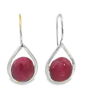 925 OV RED AGATE IN TEARDROP HOOK EAR - 34X14 4.3g <br/>M13014R