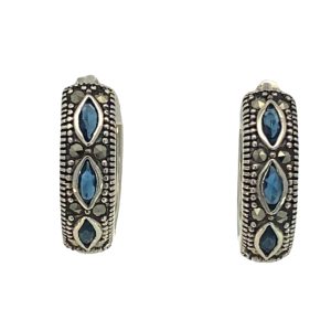 925 MARQ BLUE CZ+MARCASITE MILLGR HUG18X5 5.6g  <br/>M13022B