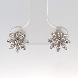 925 CZ PAVE OPEN SNOWFLAKE STUDS - 9MM - 1.5g <br/>M13024