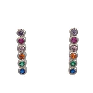 925 MULTI COLOR TUBE SET LONG BAR STUDS 16X3 1.5g <br/>M13030