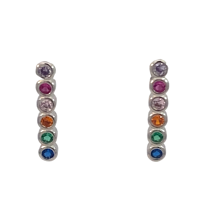 925 MULTI COLOR TUBE SET LONG BAR STUDS 16X3 1.5g <br/>M13030