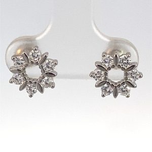925 FLOWER OPEN CUT HALO SCREW ON STUDS  9MM 1.7g  <br/>M13036