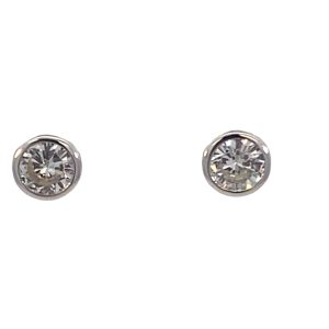 925 CZ PAVE TUBE SET STUDS - 6MM+4MM HIGH - 1.9g <br/>M13047