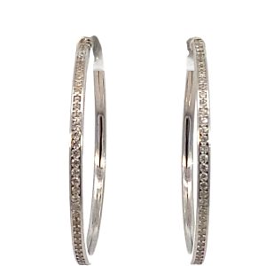 925 CZ PAVE CHANNEL SET C-HOOPS - 35X2 - 5.9g <br/>M13064