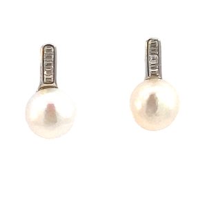 925 FW PEARL BAG CZ PAVE BAR DROP STUDS  15X8 2.4g <br/>M13071
