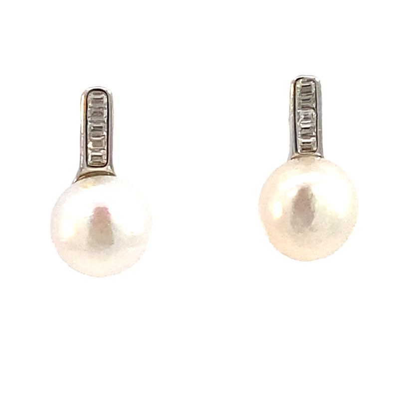 925 FW PEARL BAG CZ PAVE BAR DROP STUDS 15X8 2.4g <br/>M13071