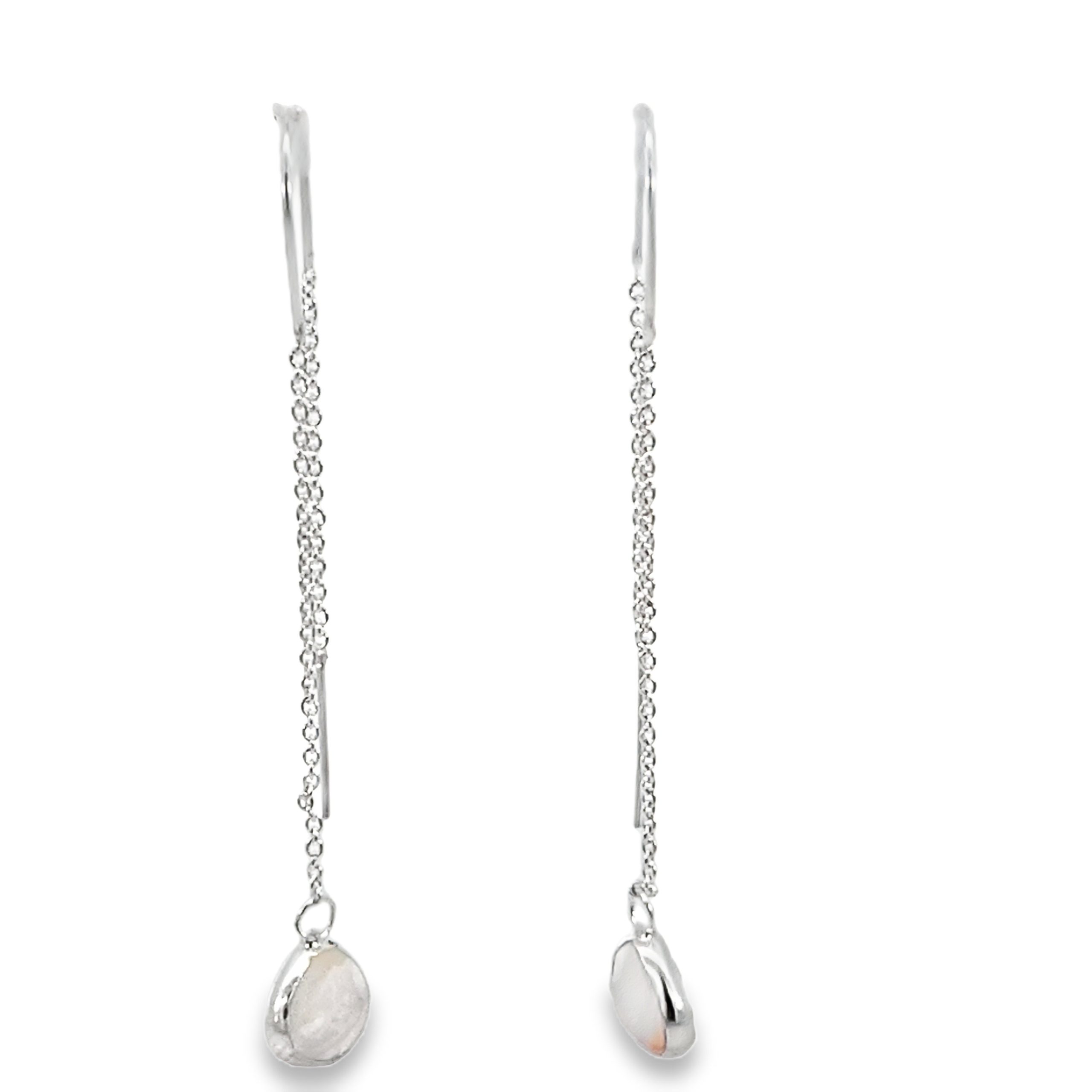 925 TRIANGLE ROSE QRTZ ON CHAIN EAR - 50X7 <br/>M13083RQ