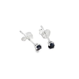 925 BLACK CZ 4 CLAW BASKET SET STUDS - 3MM - 0.5g <br/>M13085B