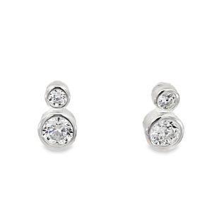 925 DBL CZ TUBE SET STUDS - 11X6 - 2g <br/>M13087