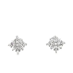 925 SQ CZ PAVE SNOWFLAKE STUDS - 7X7 - 1.25g <br/>M13092