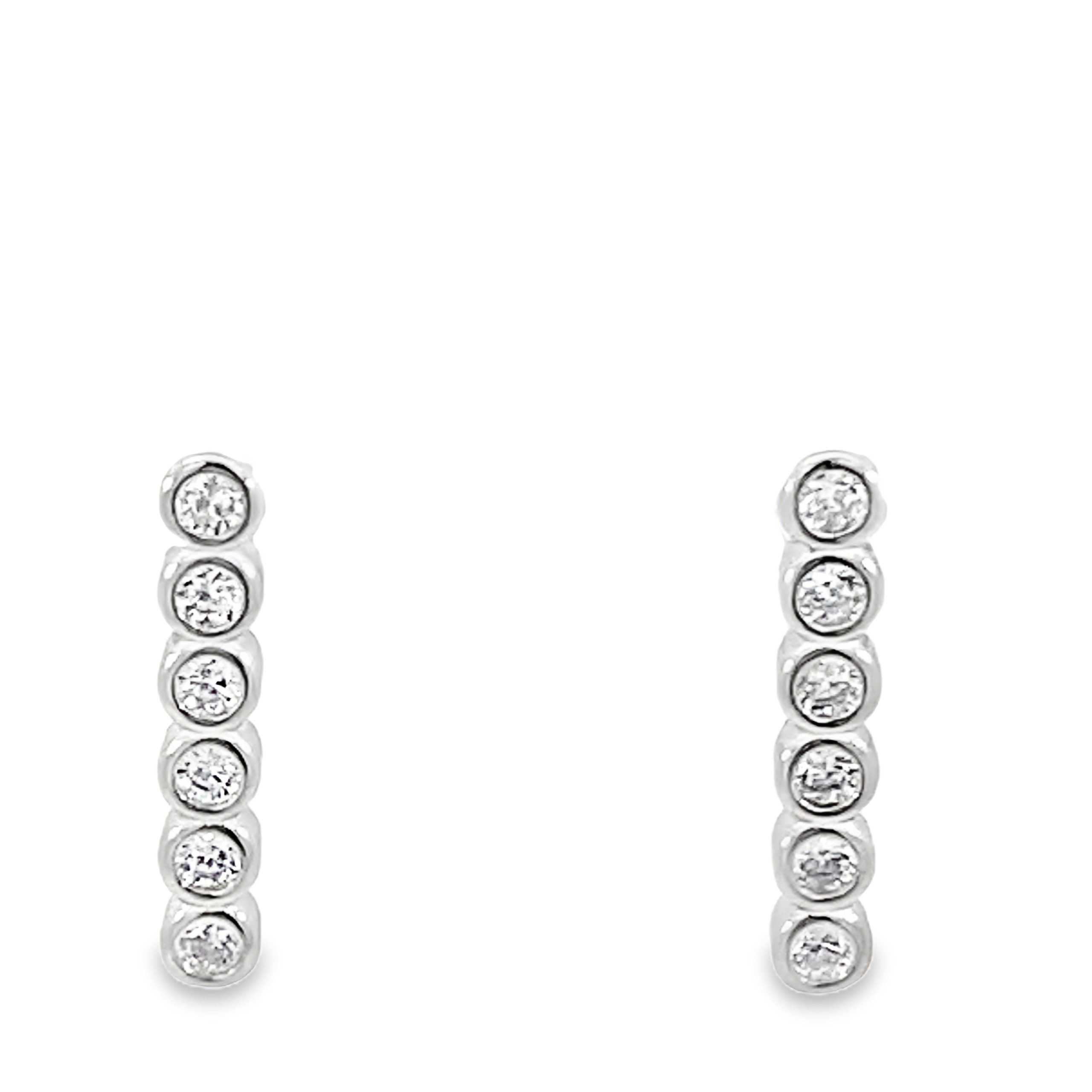 925 CZ PAVE TUBE SET LONG BAR STUDS - 16X3 - 1.5g