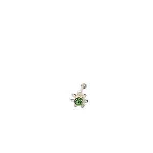 925 PERIDOT CZ OPEN FLOWER NOSE BALL PIN - 3.5MM <br/>M13212P