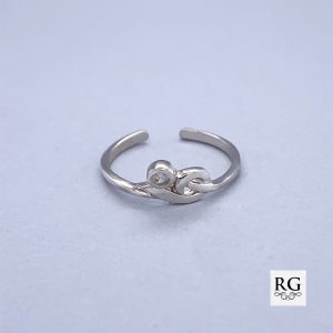 925 CZ TUBE SET OPEN CUT TOE RING - 6MM - 0.82g <br/>M13412