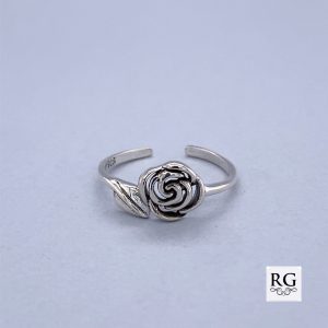 925 OXI CUT OUT ROSE TOE RING - 7MM - 0.9g <br/>M13415