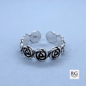 925 OXI ROSES TOE RING - 5MM - 1.6g <br/>M13423