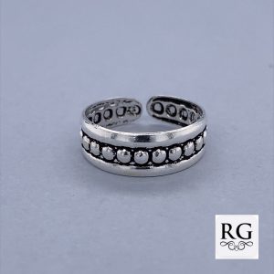 925 OXI MILLGRAIN CENTRE TOE RING - 5MM - 1g <br/>M13430