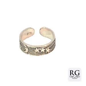 925 OXI MOON+STARS ETCHED TOE RING - 5MM - 1.5g <br/>M13434