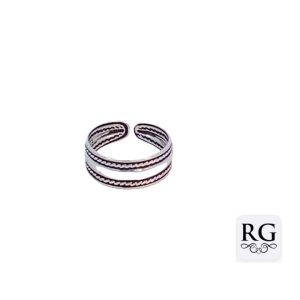 925 OXI ROPE EDGED TOE RING - 6MM - 1.06g <br/>M13439
