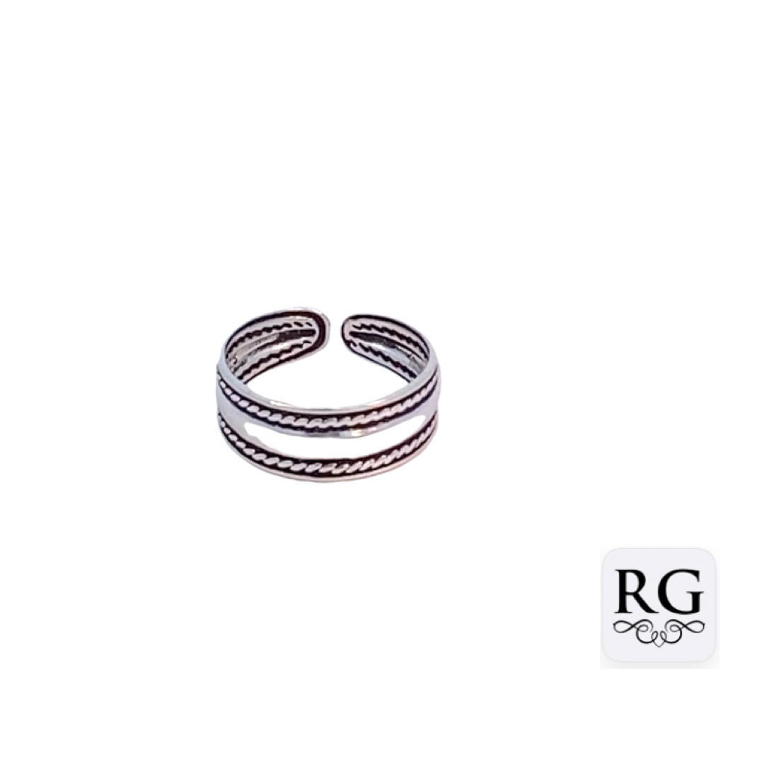 925 OXI ROPE EDGED TOE RING - 6MM - 1.06g <br/>M13439