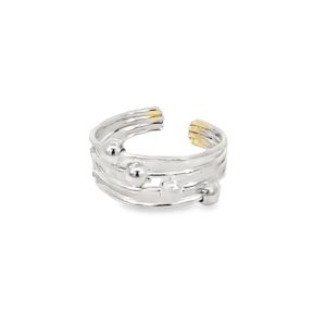 925 SLIDING BALLS ON 4 STRAND TOE RING - 7MM 1.47g <br/>M13443