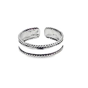 925 OXI ROPE EDGED TOE RING - 4MM - 1g <br/>M13444