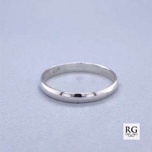 925 PLAIN D-SHAPE WED BAND - 3MM <br/>M13520
