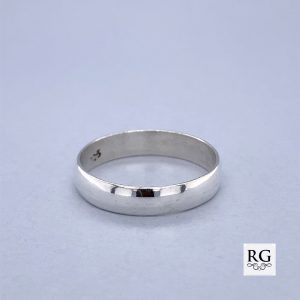 925 PLAIN D-SHAPE WED BAND - 4MM <br/>M13521
