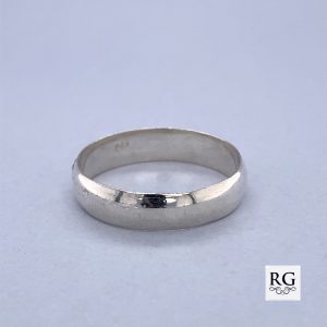 925 PLAIN D-SHAPE WED BAND - 5MM <br/>M13522