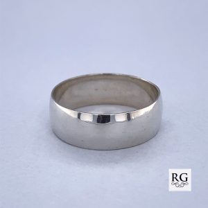 925 PLAIN D-SHAPE WED BAND - 8MM <br/>M13524