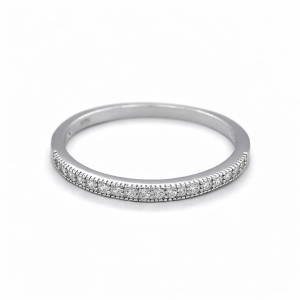 925 CZ PAVE MILLGRAIN ETERNITY BAND - 2MM <br/>M13529